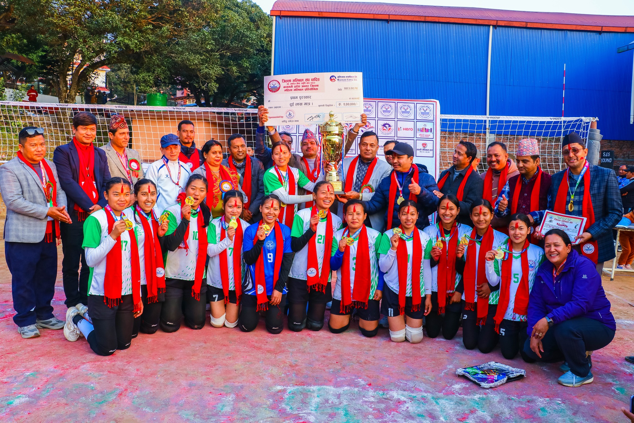 ‘स्व. मनोज श्रेष्ठ स्मृति कप २०८२’ महिला भलिबलको उपाधि धादिङ टिम ‘ए’लाई